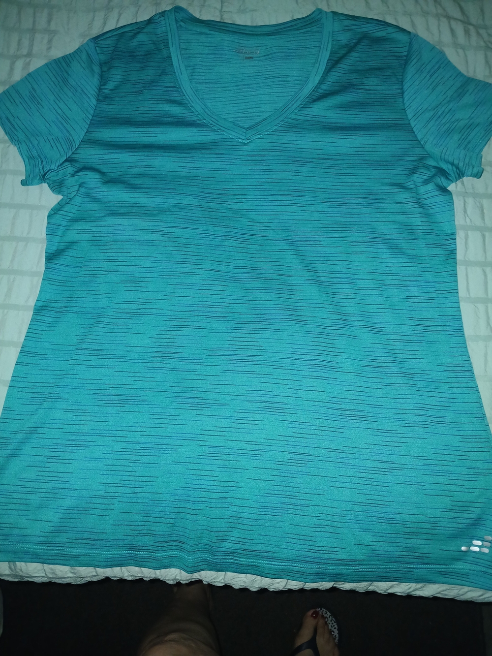 bcg Teal V-Neck Short Sleeve Active Top
